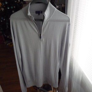 STITCHGOLF  MEN PALE BLUE  QUARTER ZIP SWEATER  100% WATERPROOF WOOL SIZ…